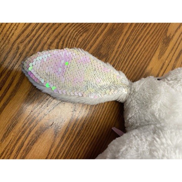 White with sqeuins Bunny Rabbit Plush Purse Gold Strap 8” X 10” - for children - Picture 12 of 12